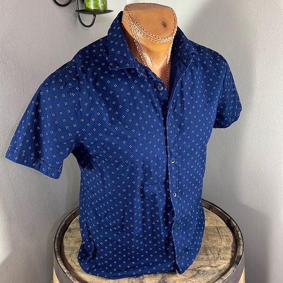 Express Shirts Express Mens Soft Wash Navy Short Sleeve Button Down Shirt Poshmark
